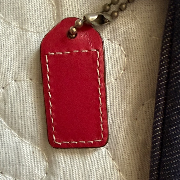 Coach Blue Denim Wristlet with Red Patch - Picture 4 of 6